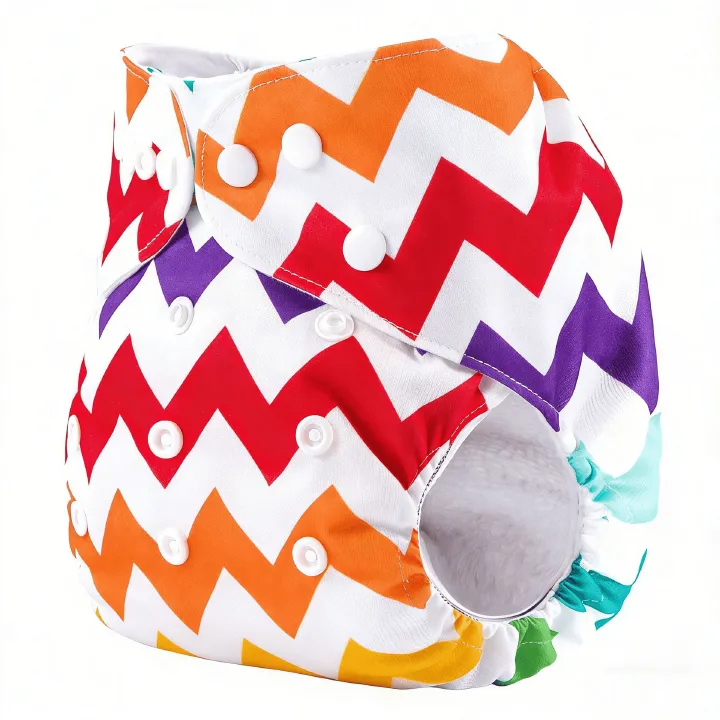 2pcs/set washable printed baby diaper, suitable for 3-15KG babies, leak proof and breathable diaper, baby cloth diaper