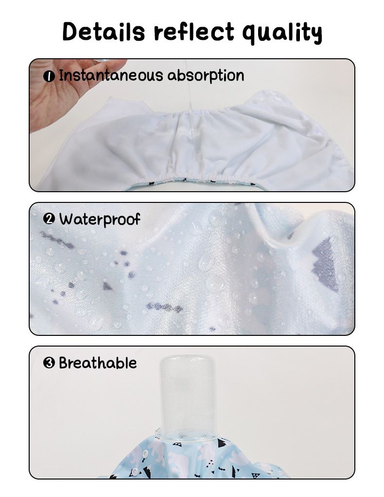 2pcs/set washable printed baby diaper, suitable for 3-15KG babies, leak proof and breathable diaper, baby cloth diaper