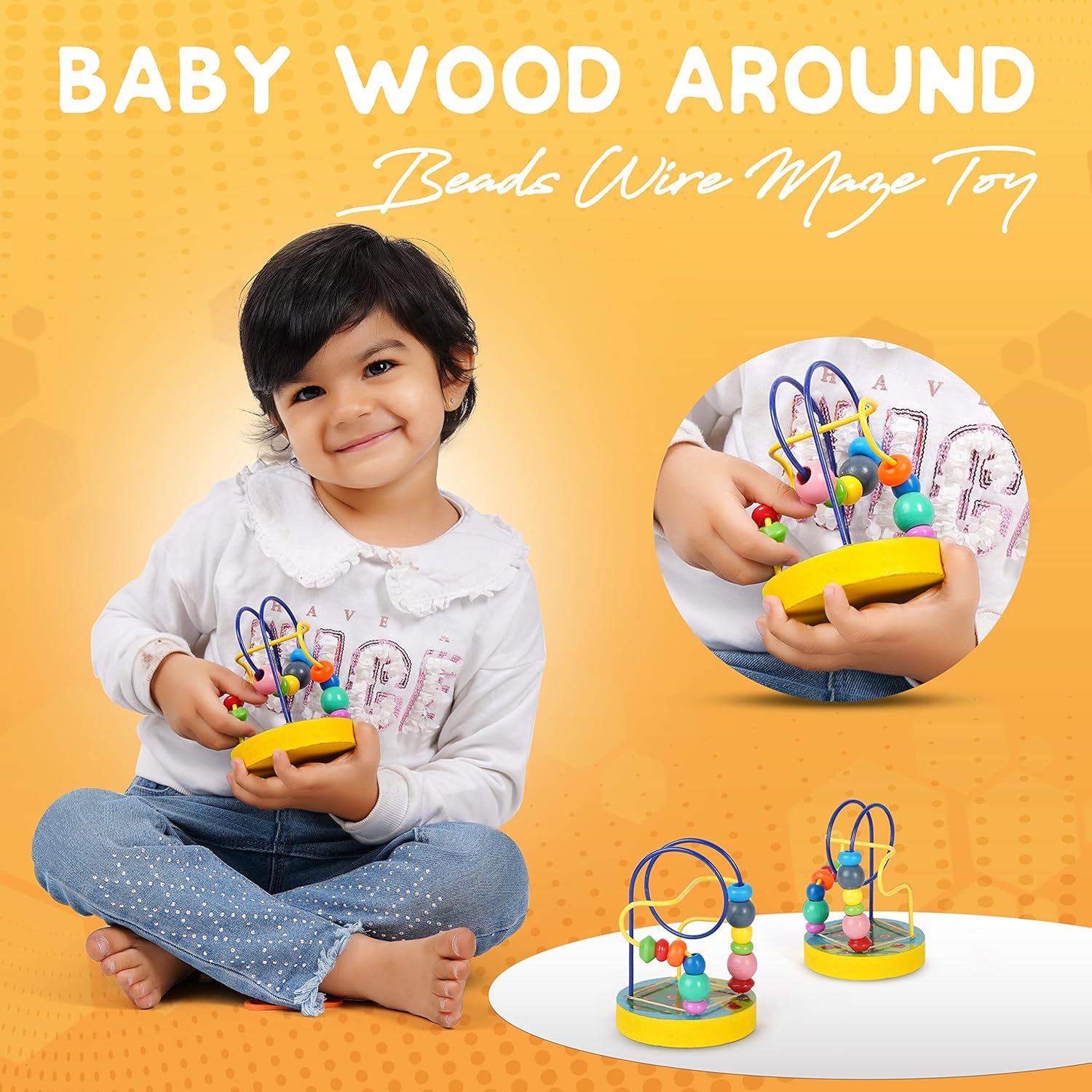 Kids Early Development Wooden Winding Beads Maze Educational Toys