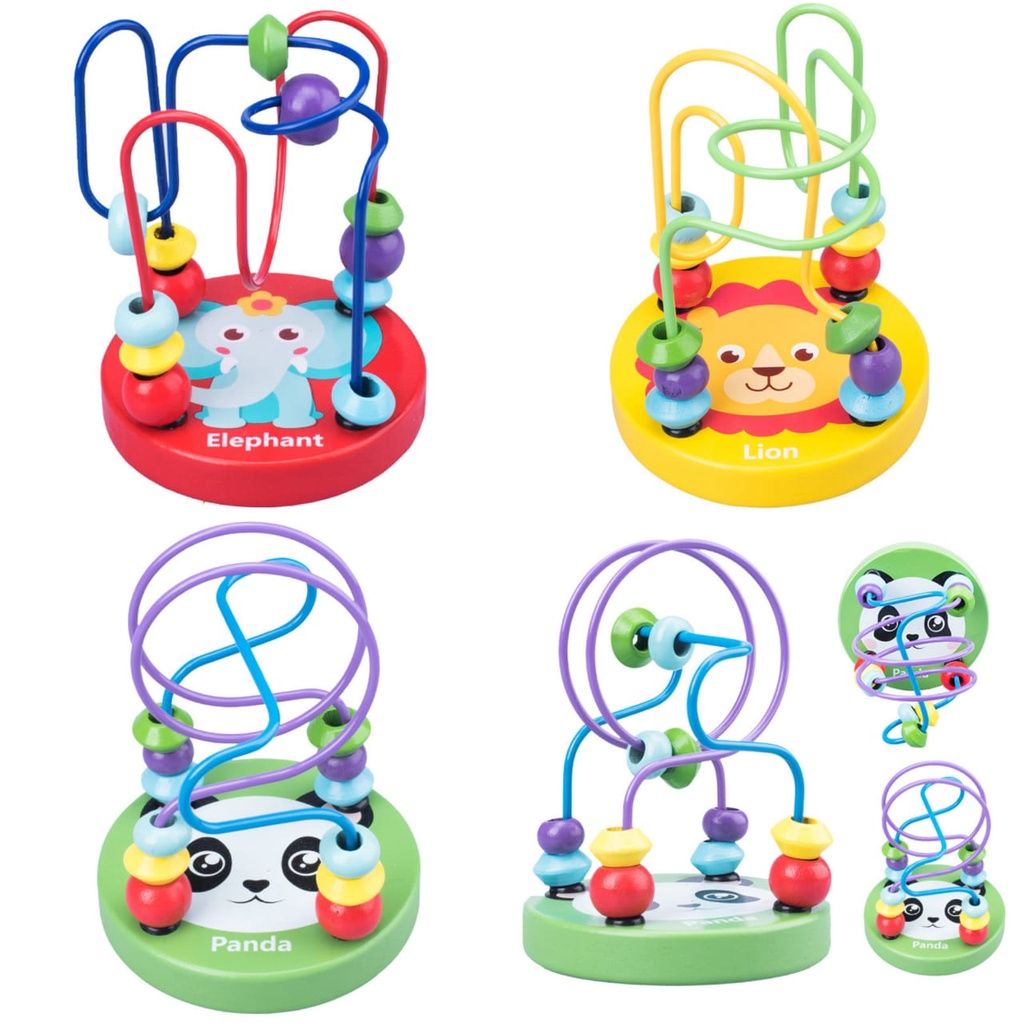 Kids Early Development Wooden Winding Beads Maze Educational Toys