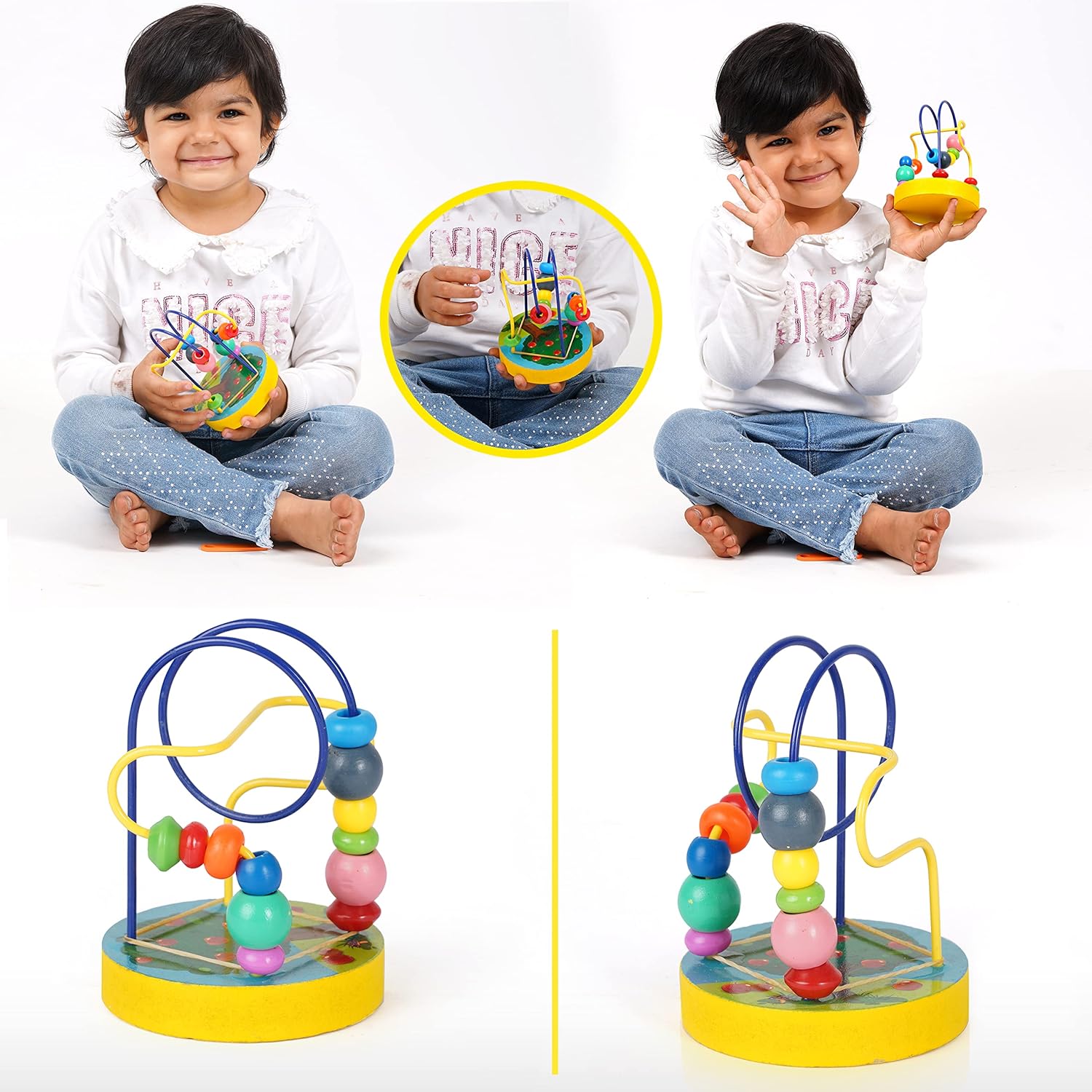Kids Early Development Wooden Winding Beads Maze Educational Toys
