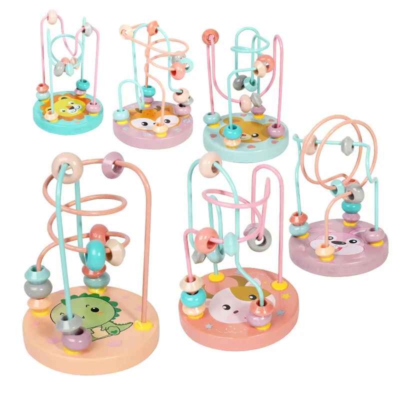Kids Early Development Wooden Winding Beads Maze Educational Toys