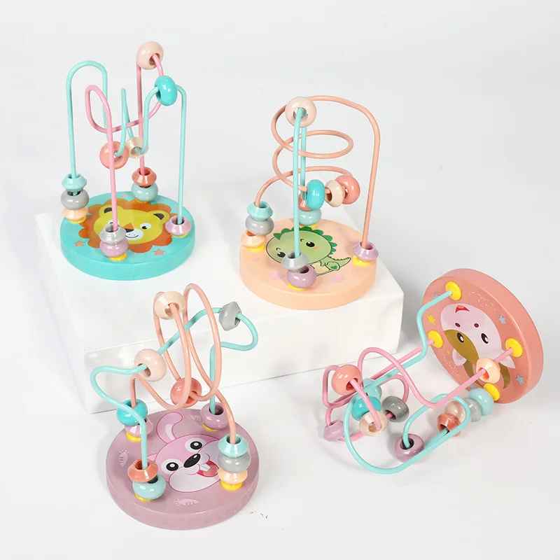 Kids Early Development Wooden Winding Beads Maze Educational Toys