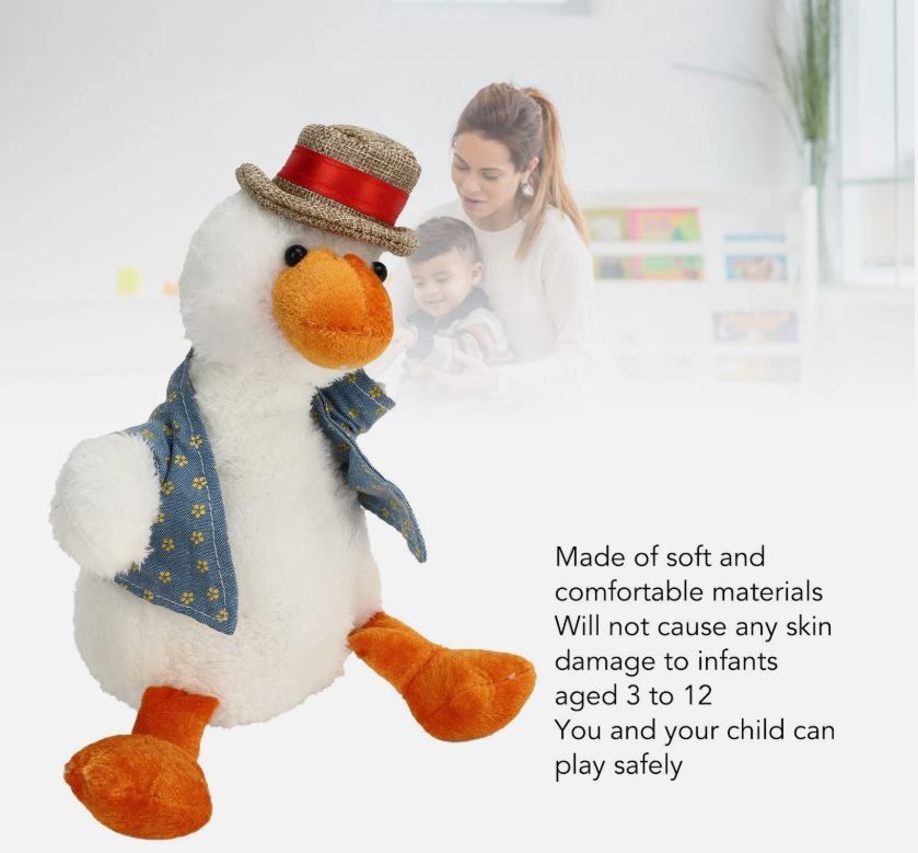 Kids Battery Operated Dancing Singing Talking Duck Stuffed Animal Toy