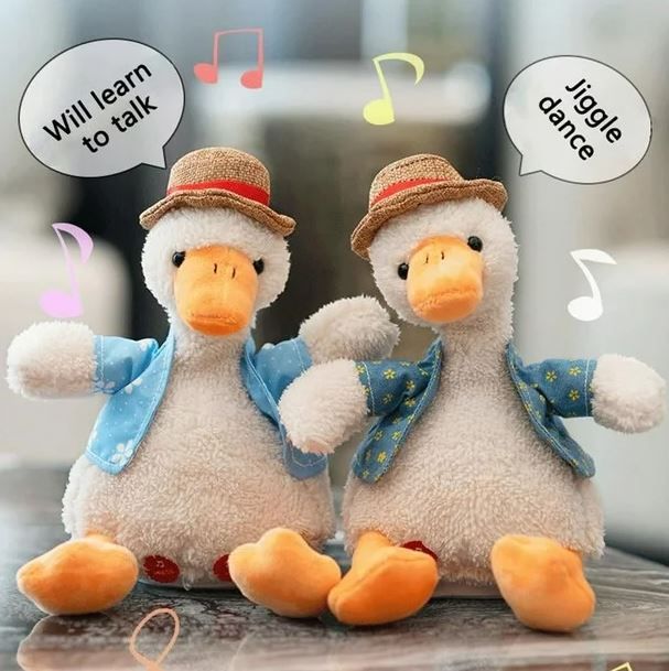 Kids Battery Operated Dancing Singing Talking Duck Stuffed Animal Toy