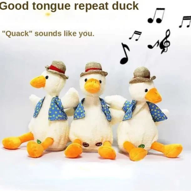 Kids Battery Operated Dancing Singing Talking Duck Stuffed Animal Toy