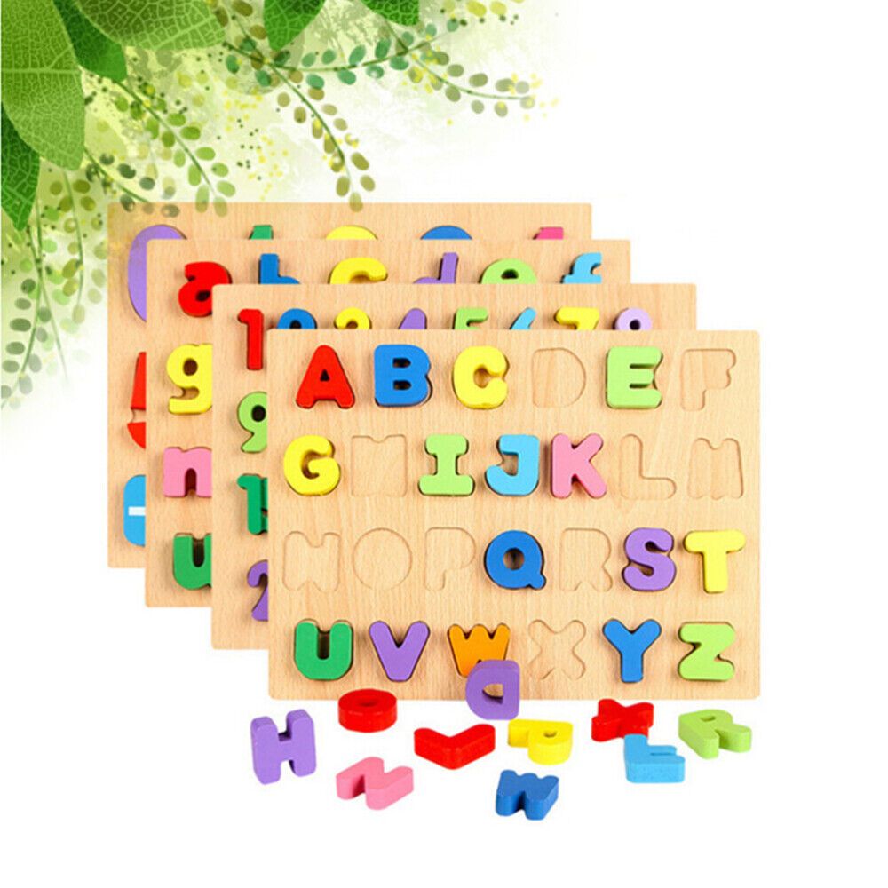 Wooden Alphabet Letters & Numbers Puzzle Toy for Kids – Early Learning Educational Board
