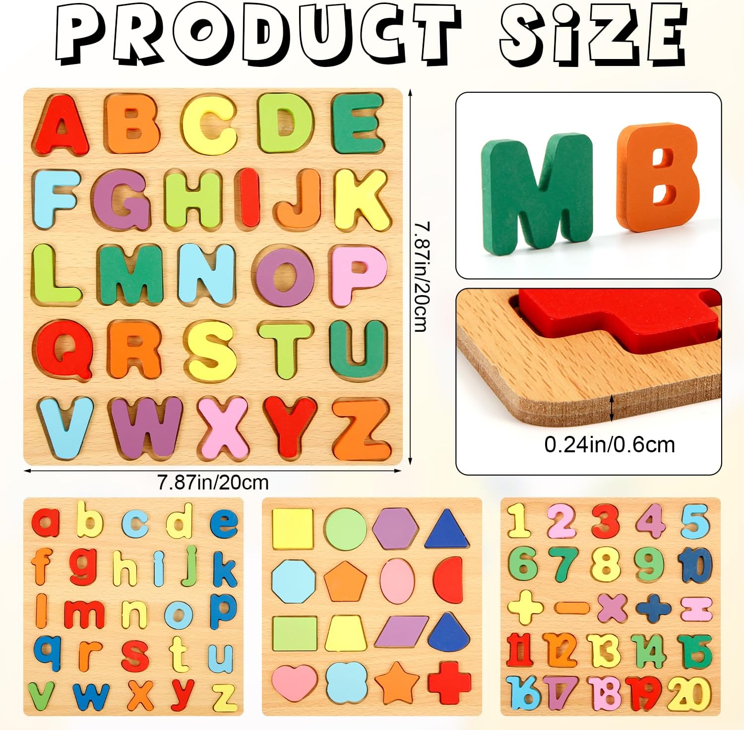 Wooden Alphabet Letters & Numbers Puzzle Toy for Kids – Early Learning Educational Board