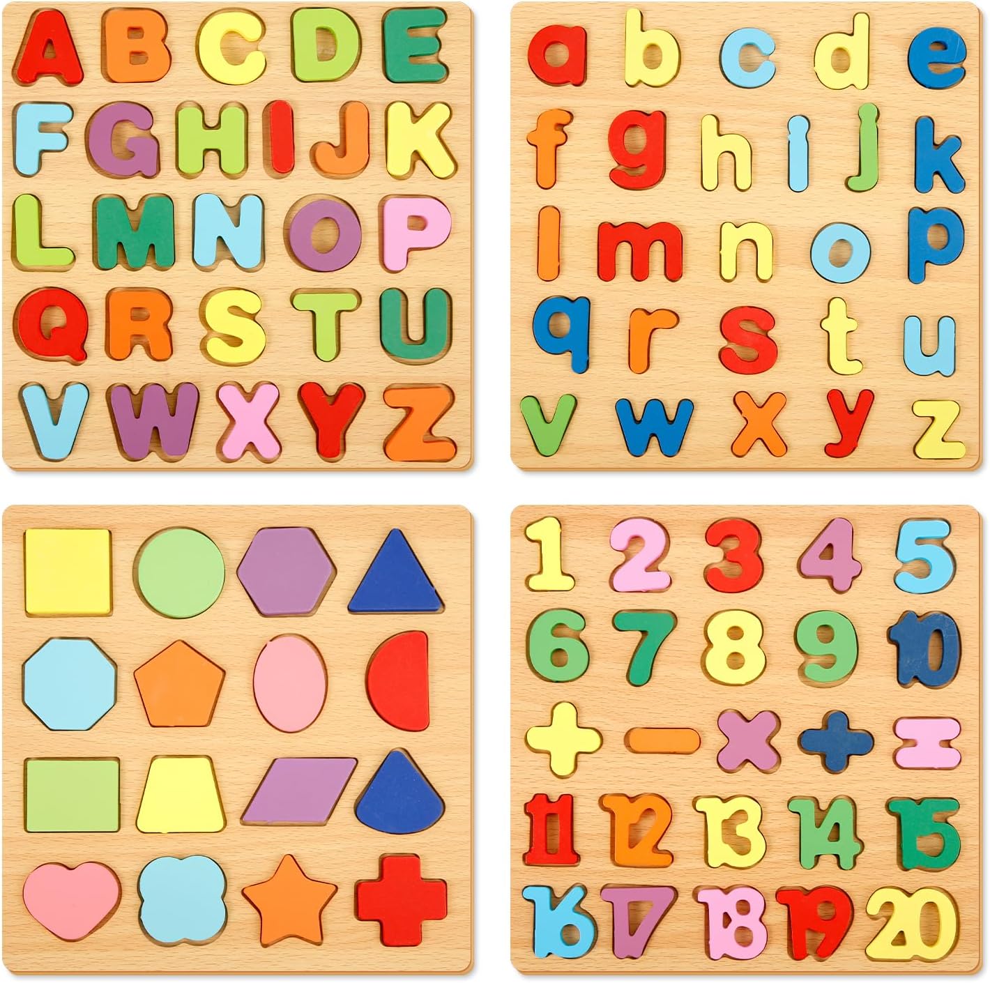 Wooden Alphabet Letters & Numbers Puzzle Toy for Kids – Early Learning Educational Board