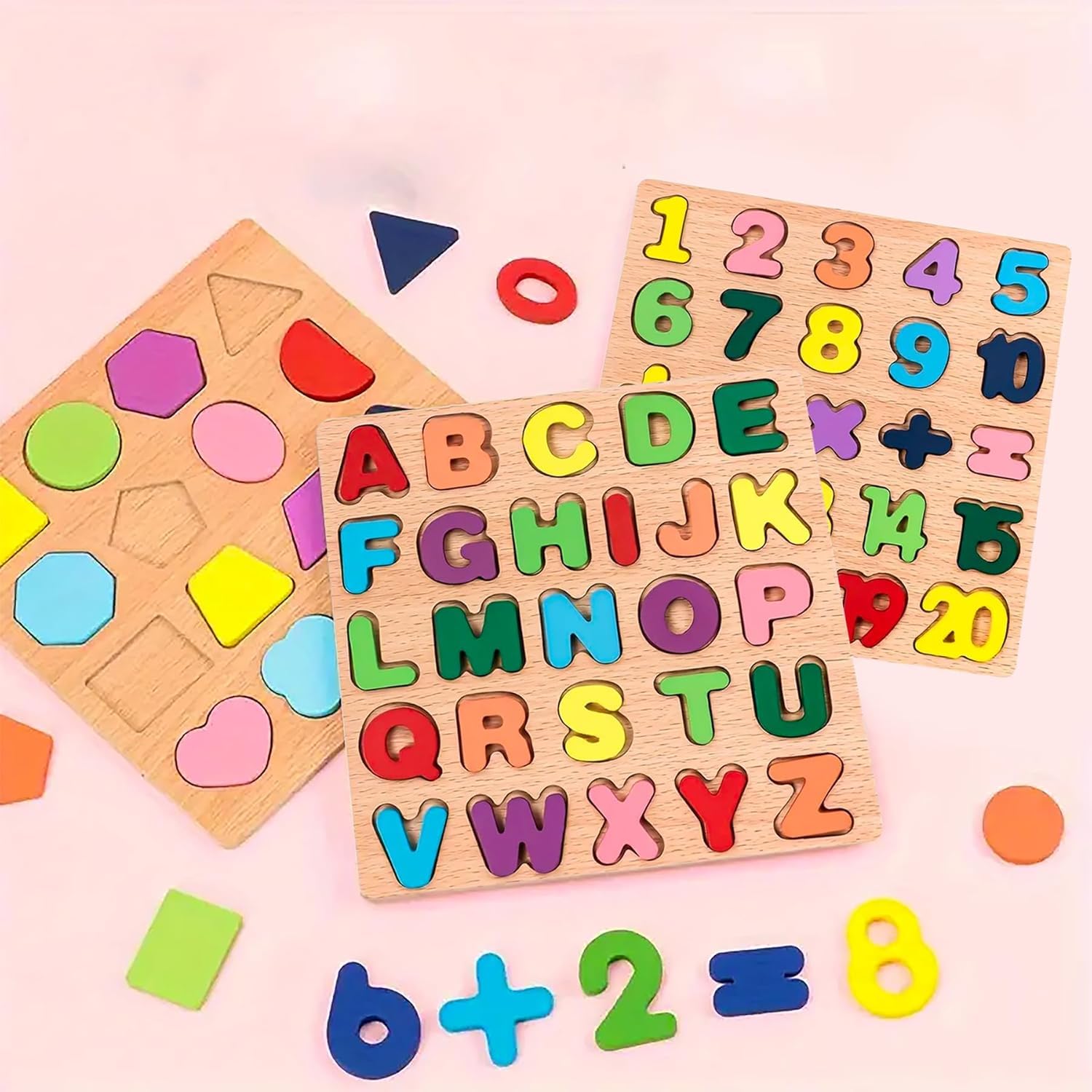 Wooden Alphabet Letters & Numbers Puzzle Toy for Kids – Early Learning Educational Board