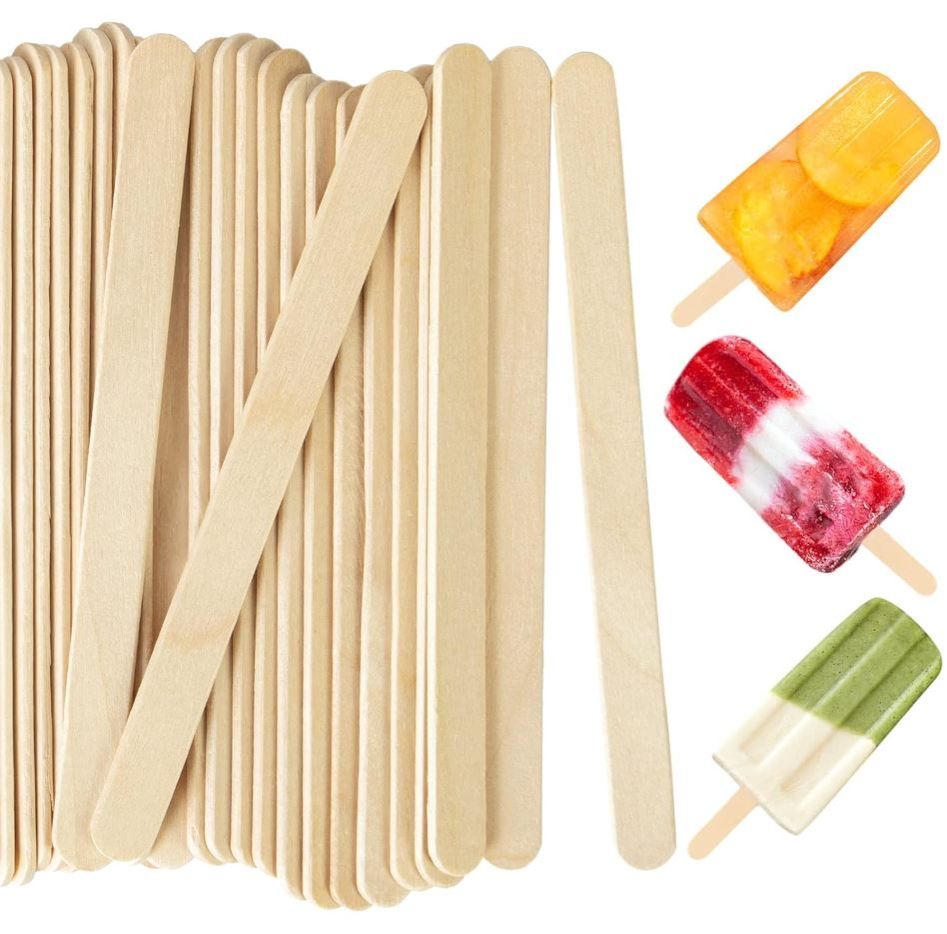 100PCS Multipurpose Wooden Ice Cream Sticks – DIY Craft, Art, School & Home Projects Popsicle Sticks for Kids & Adults