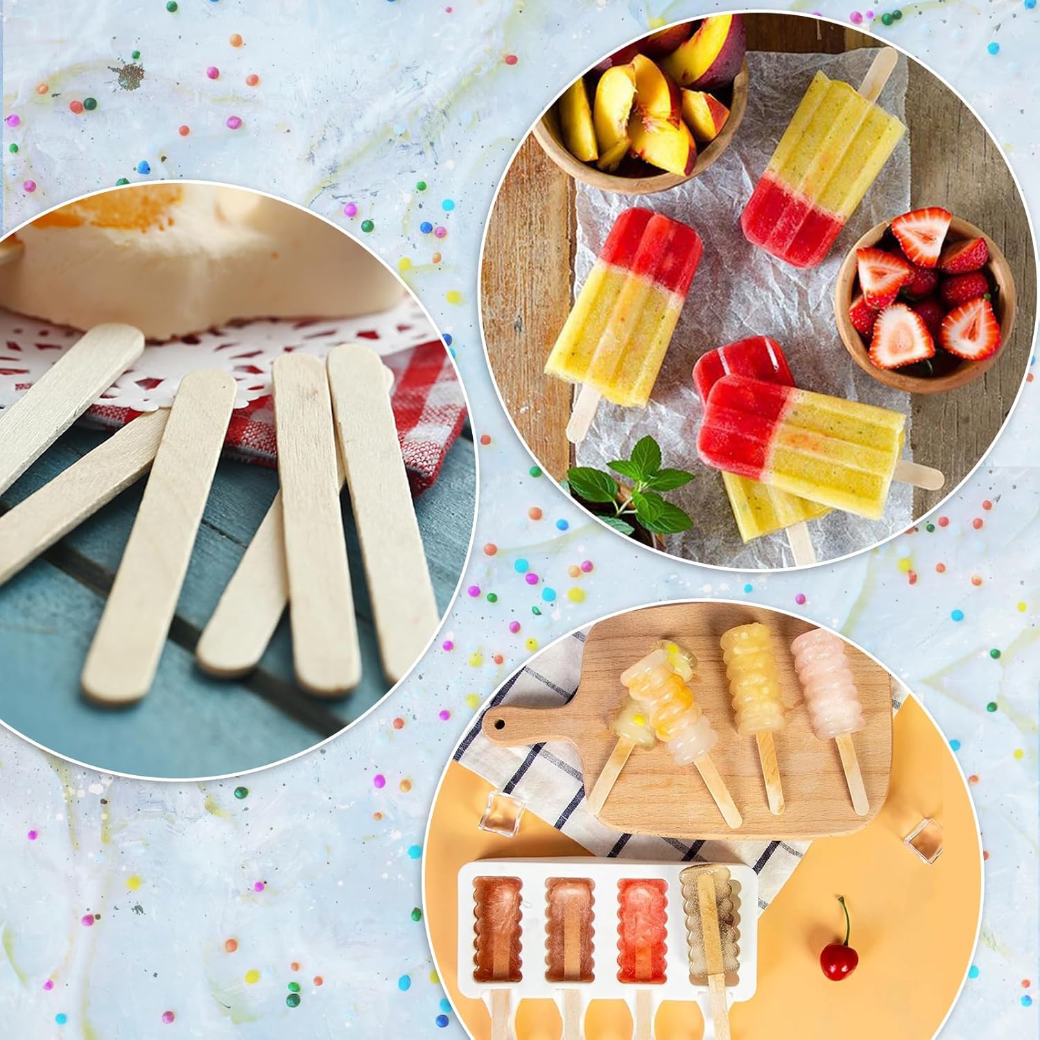 100PCS Multipurpose Wooden Ice Cream Sticks – DIY Craft, Art, School & Home Projects Popsicle Sticks for Kids & Adults