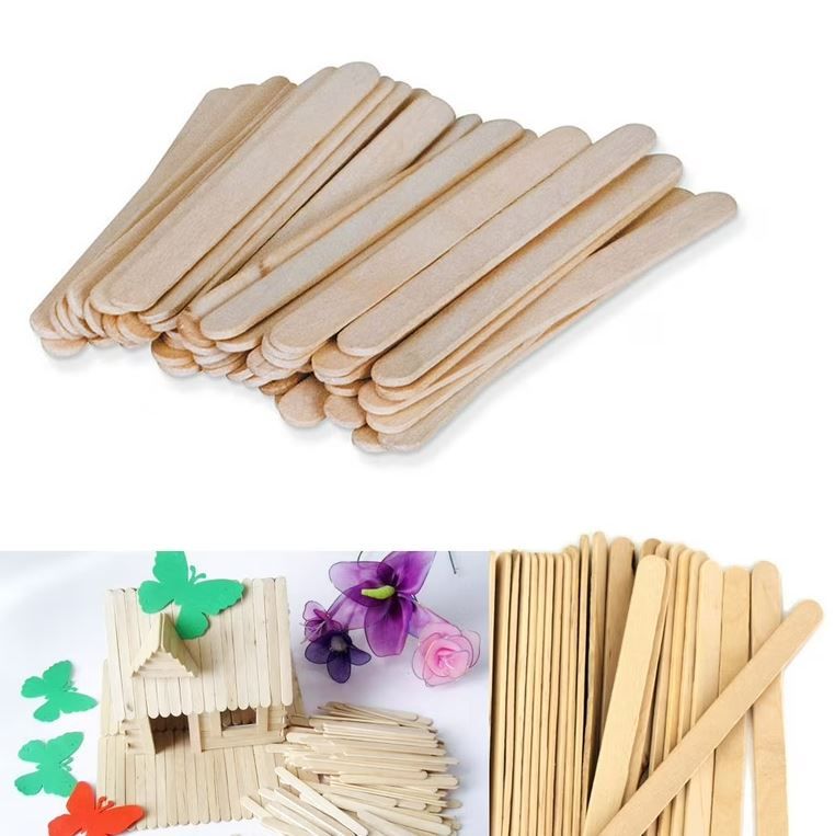 100PCS Multipurpose Wooden Ice Cream Sticks – DIY Craft, Art, School & Home Projects Popsicle Sticks for Kids & Adults