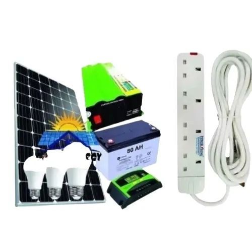 100W Solar Kit with 80Ah Battery, 300W Inverter, 10A Controller, 3 Bulbs & Extension – Compact Power Solution