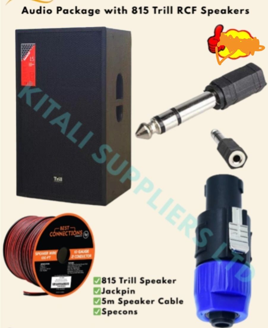 815 Trill Speaker with Jackpin, Speakon Connector & 5m Speaker Cable – Pro Audio Setup
