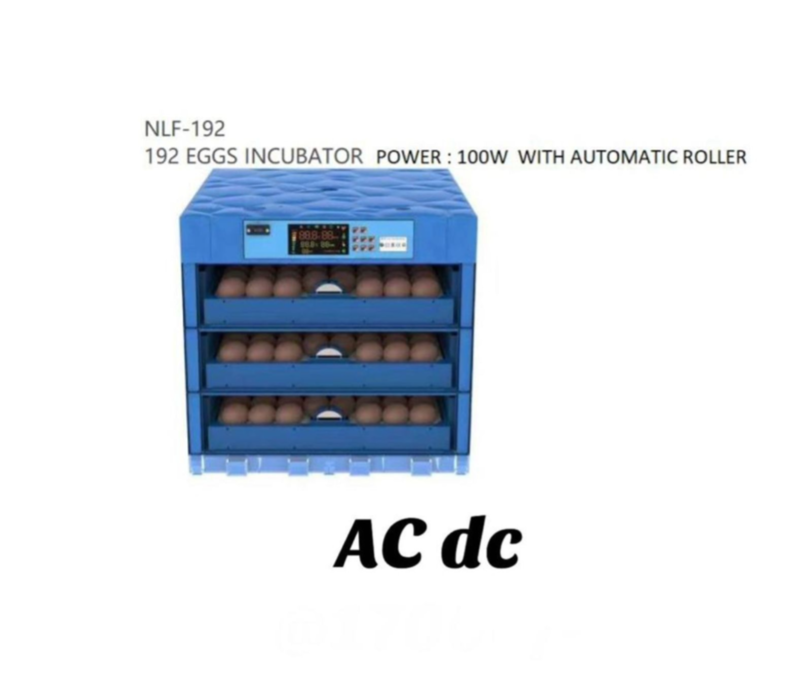 AC/DC 192 Eggs Incubator – Large Capacity Dual Power Egg Hatcher