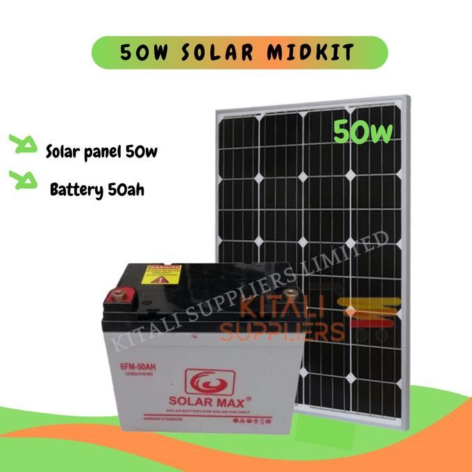 50W Solar Panel with 50Ah Battery – Compact Off-Grid Power for Lights & Devices