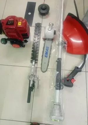 4-in-1 Multi-Function Petrol Brush Cutter – Grass Trimmer, Metal Blade Brush Cutter, Pole Saw & Hedge Trimmer Attachment for Garden & Farm Use"