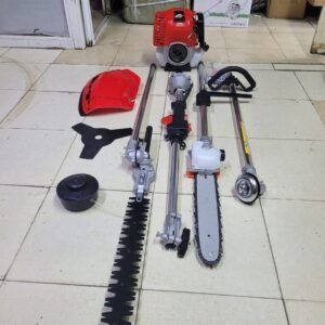 4-in-1 Multi-Function Petrol Brush Cutter – Grass Trimmer, Metal Blade Brush Cutter, Pole Saw & Hedge Trimmer Attachment for Garden & Farm Use"