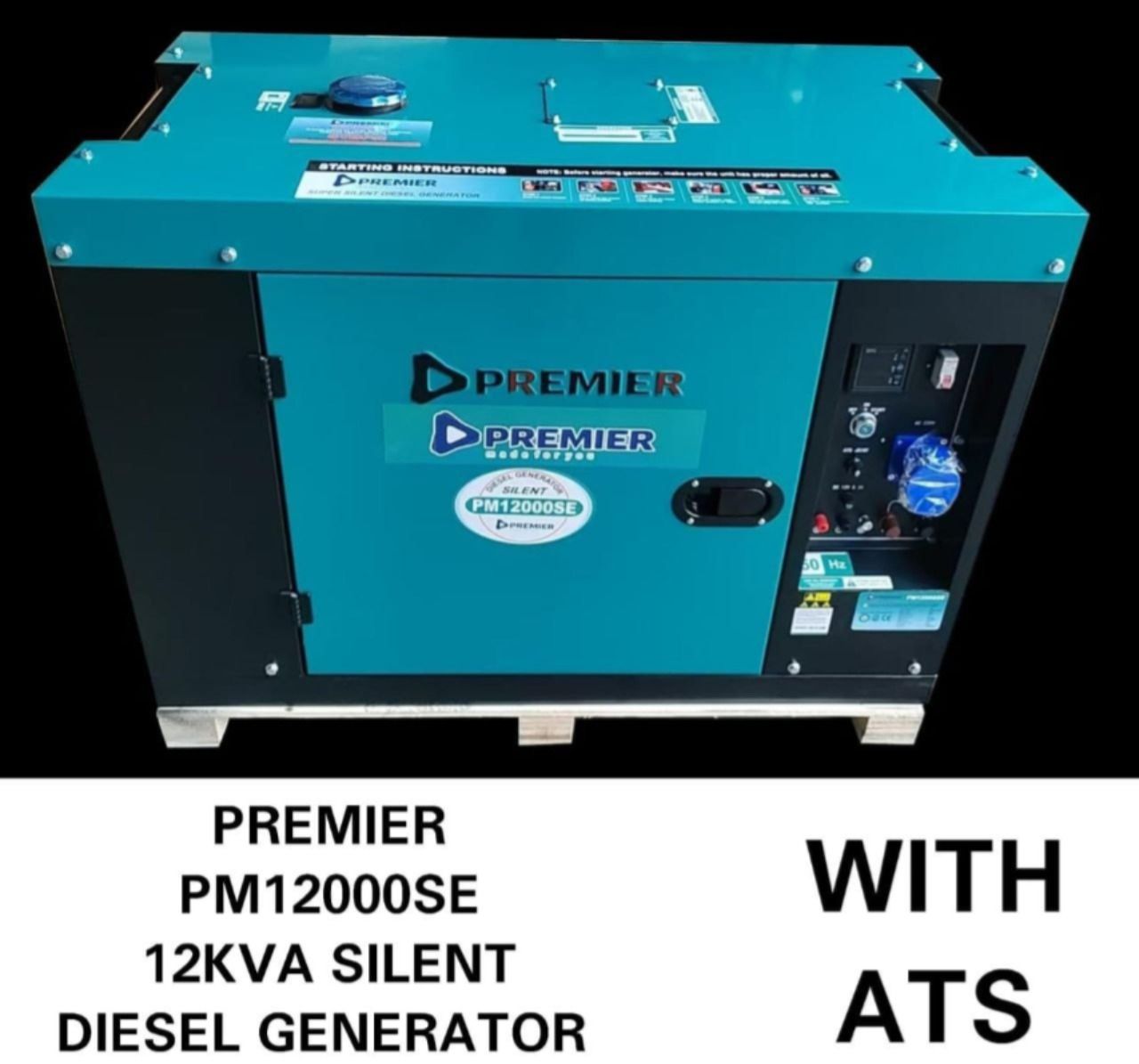 Premier PM12000SE 12kVA Silent Diesel Generator with ATS – Reliable, Quiet, High-Power Backup for Homes & Businesses.