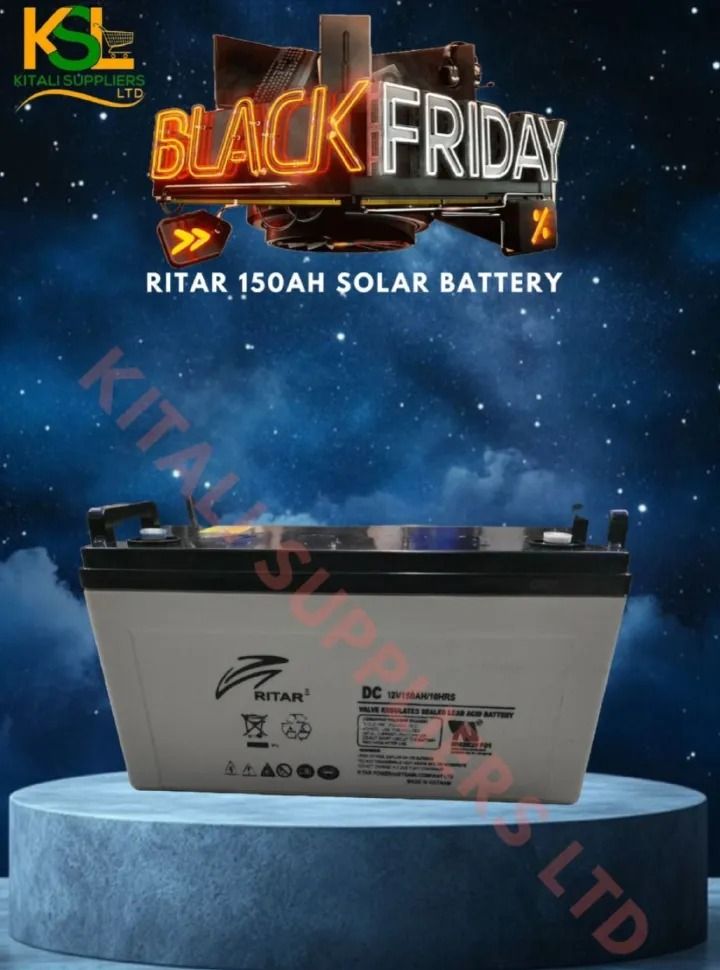 Ritar 150Ah 12V Deep Cycle AGM Battery – Sealed Maintenance-Free Power Solution for Solar, RV, Marine, Backup & Off-Grid Systems.