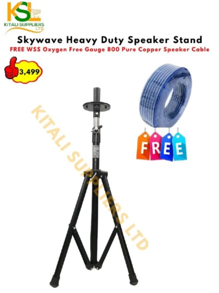 Durable Adjustable Speaker Stand with Free Speaker Cable – Sturdy, Reliable Support for Home, Studio, and Stage Audio Systems.