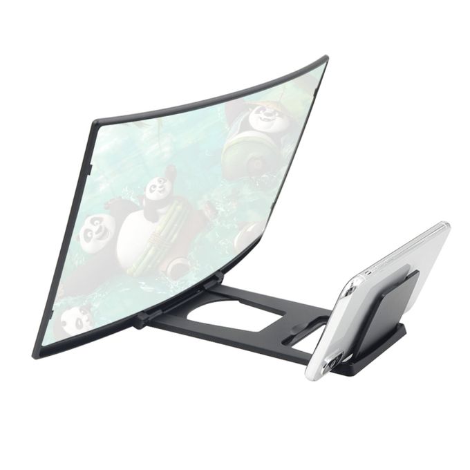 12 inch 14 inch New Desktop Mobile Phone Curved Screen Magnifier 3D HD Video Amplifier Stand For Enlarge Phone Screen Foldable Holder Black one size