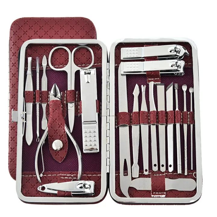 19 Pcs/set stainless steel nails clippers set household trimming toe nail scissors nail clippers manicure beauty nail art tools