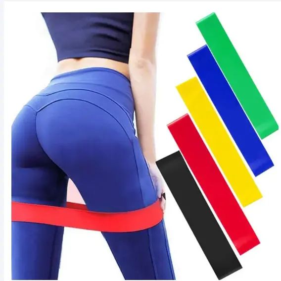 Yoga training 5 in 1 resistance band yoga fitness exercise body sculpting weight loss training elastic band as picture training bands for tummy and legs