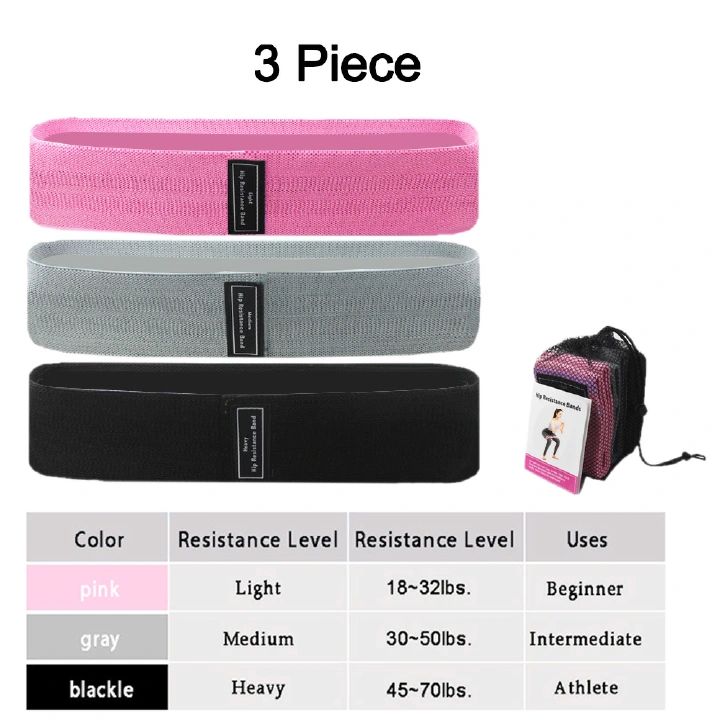 3Pcs Resistance Loop Bands Home Gym Fitness Exercise Bands for Glute and Hip Exercise,Pilates Yoga