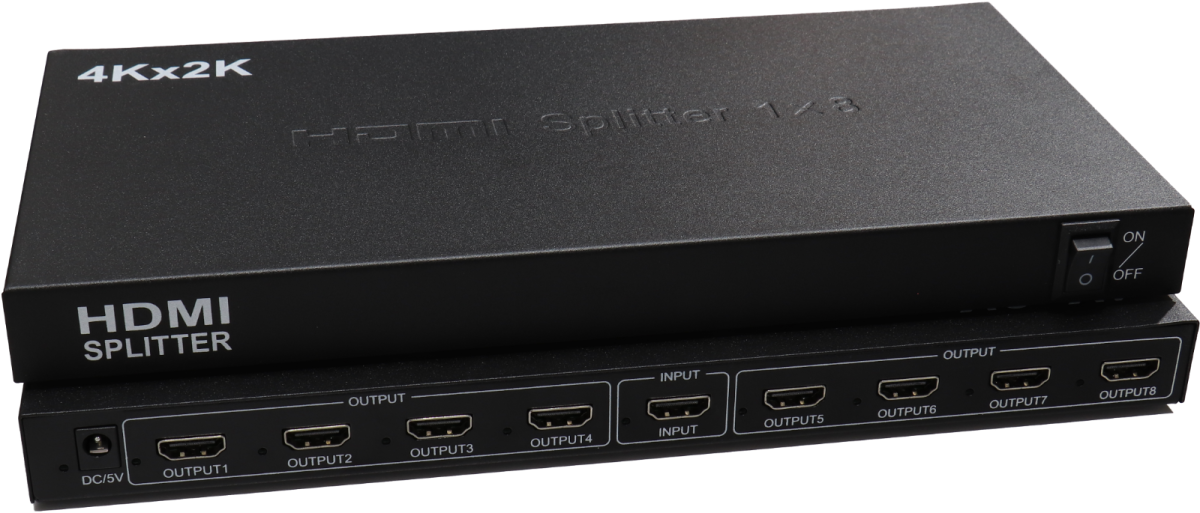 HDMI Splitter 1X8, 1 in 8 Out HDMI Port, Supports 3D 4Kx 2K Full HD 1080P, Compatible for TV, Monitor, LED, Projector