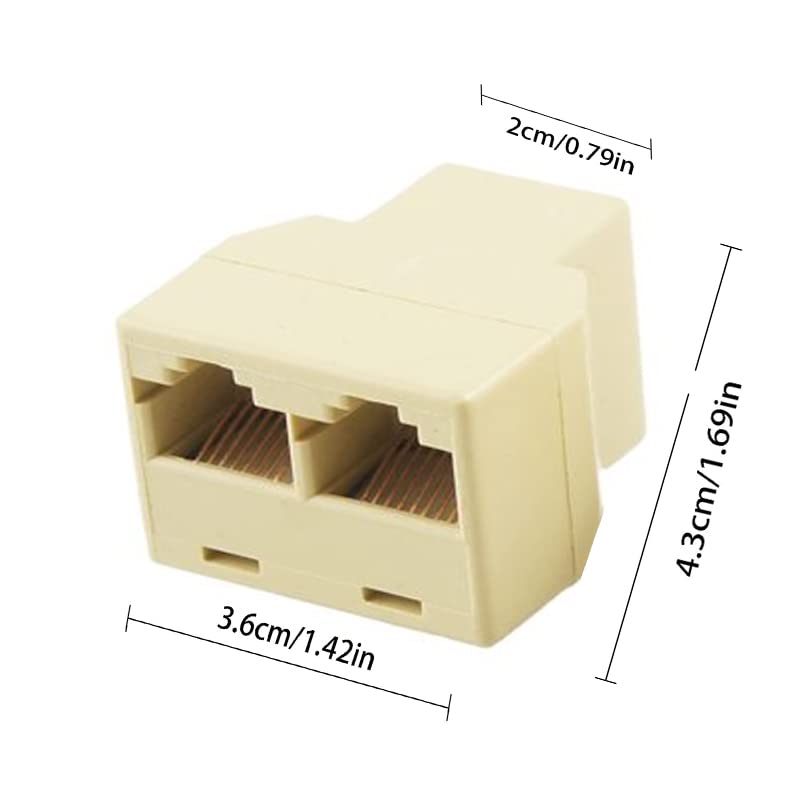 RJ45 Splitter Connector Adapter 2 Pack, USB to RJ45 Port Dual Female 1 to 2 8P8C Ethernet Plug LAN Network Socket Adapter for Cat5, Cat5e, Cat6, Cat7