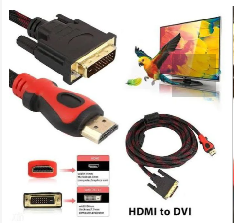 HDMI to DVI Adapter Cable, Bi-Directional 1080P HDMI to DVI Adapter Cable,  HDMI-A to DVI (Male) Adapter Cable, Bi-Directional 1080P, Gold-Plated