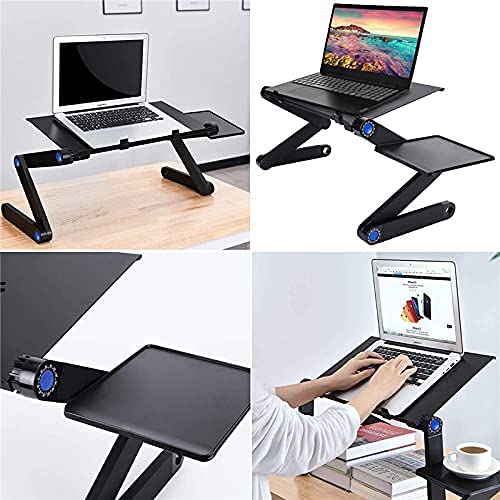 Laptop Stand T8 Adjustable Multi Functional Laptop Table for Bed Portable Lap Desk Foldabl Workstation Notebook Riser with Dual Cooling Fans and Detachable Mousepad Tray