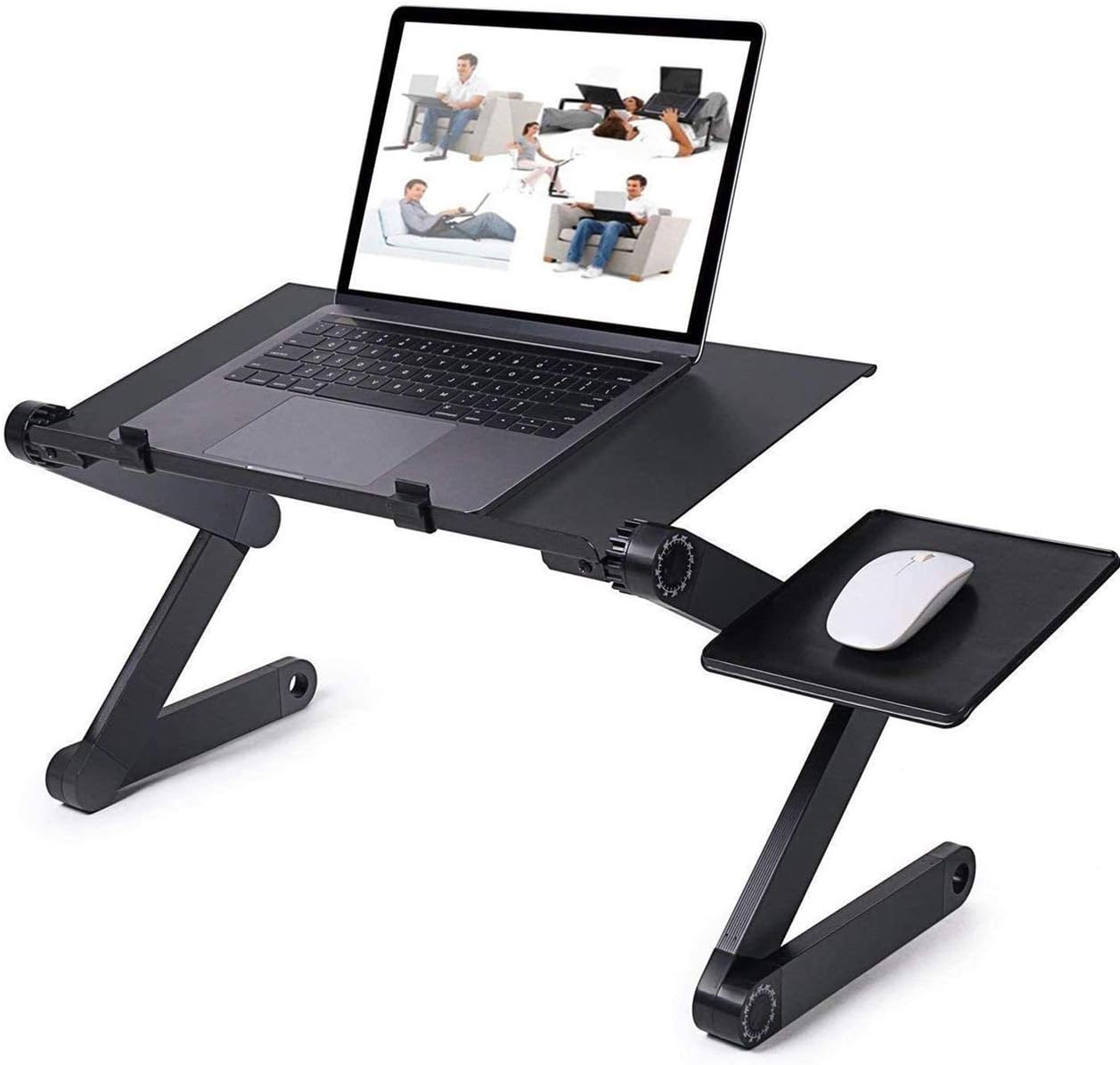 Laptop Stand T8 Adjustable Multi Functional Laptop Table for Bed Portable Lap Desk Foldabl Workstation Notebook Riser with Dual Cooling Fans and Detachable Mousepad Tray