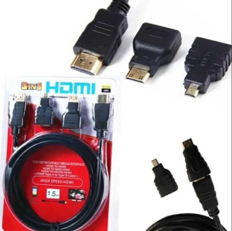 High Speed 3 in 1 HDMI TO HDMI Mini HDMI Micro HDMI Cable Adapter Converter