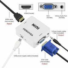 VGA To HDMI Converter Adapter 1080P High Definition Mini Vga to Hdmi Cable HD Desktop Laptop TV Projector