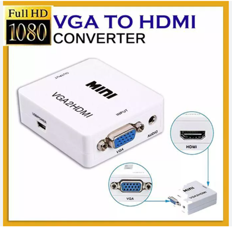 VGA To HDMI Converter Adapter 1080P High Definition Mini Vga to Hdmi Cable HD Desktop Laptop TV Projector