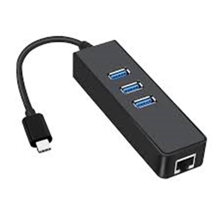 Type C HUB With Gigabit Ethernet Adapter, USB C to Ethernet Converter USB C 3.0 to RJ45 Network Adapter With 3 USB Ports