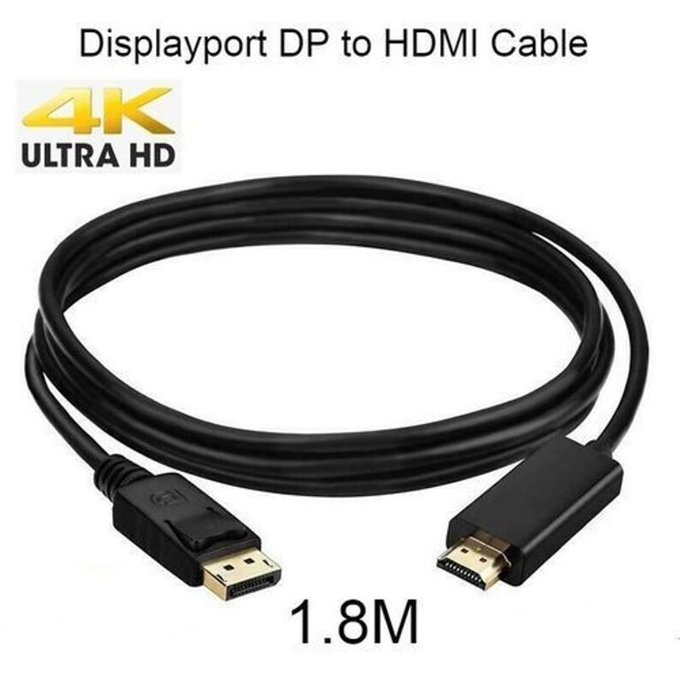 DISPLAY PORT (DP) TO HDMI CONVERTER 1.8M CABLE 1080P FULL HD DISPLAY PORT TO HDMI ADAPTER