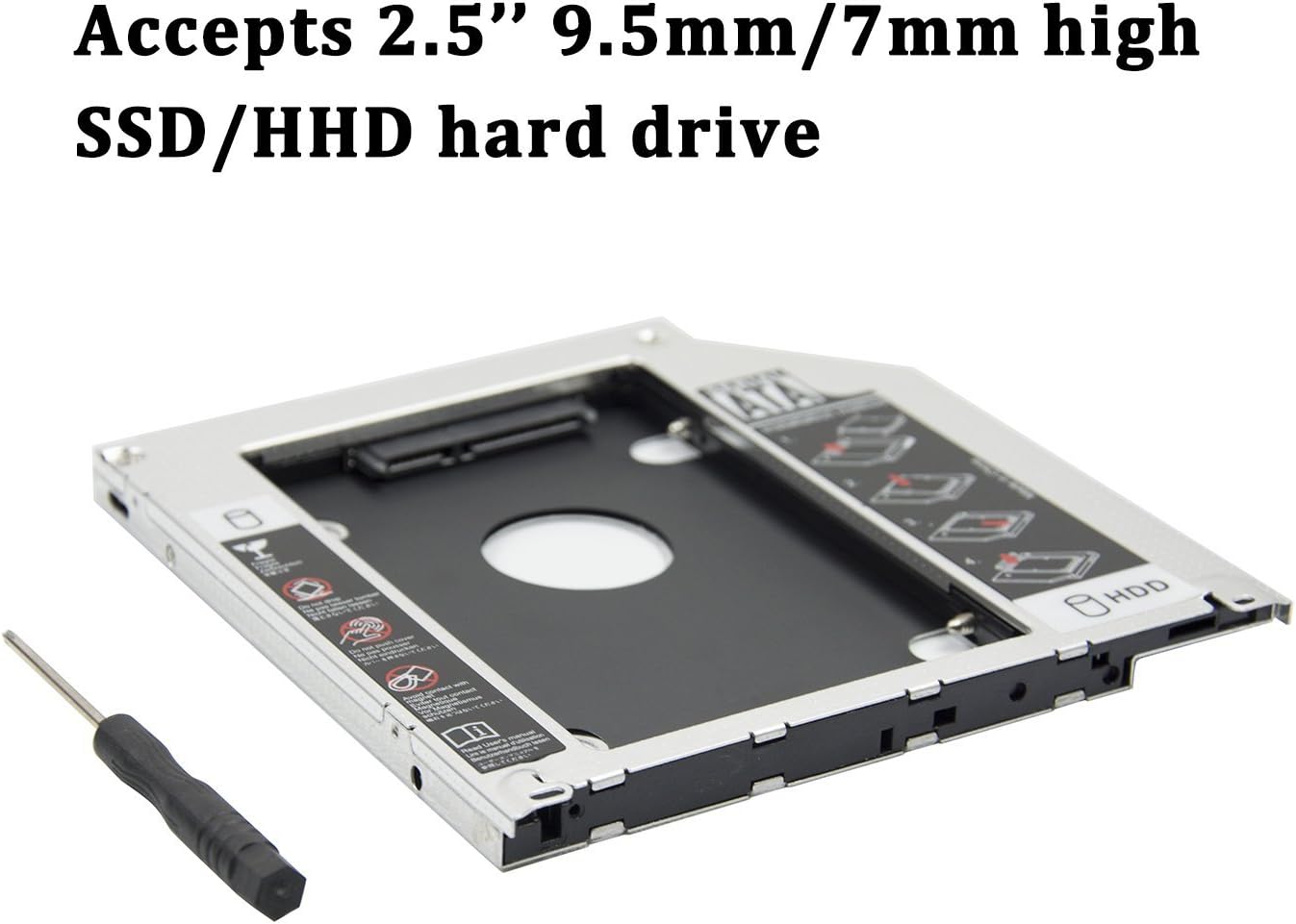 9.5mm Universal 2nd HDD/SSD Hard Drive Caddy For CD/DVD-ROM