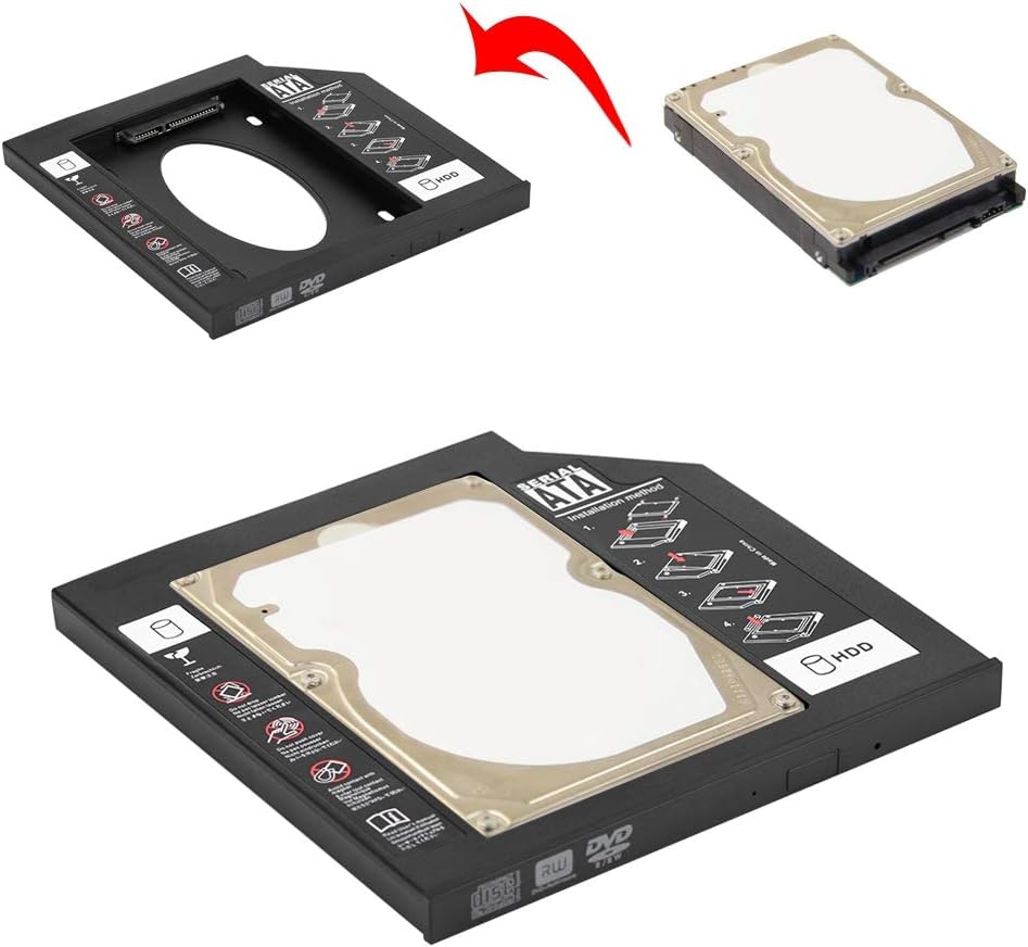 9.5mm Universal 2nd HDD/SSD Hard Drive Caddy For CD/DVD-ROM