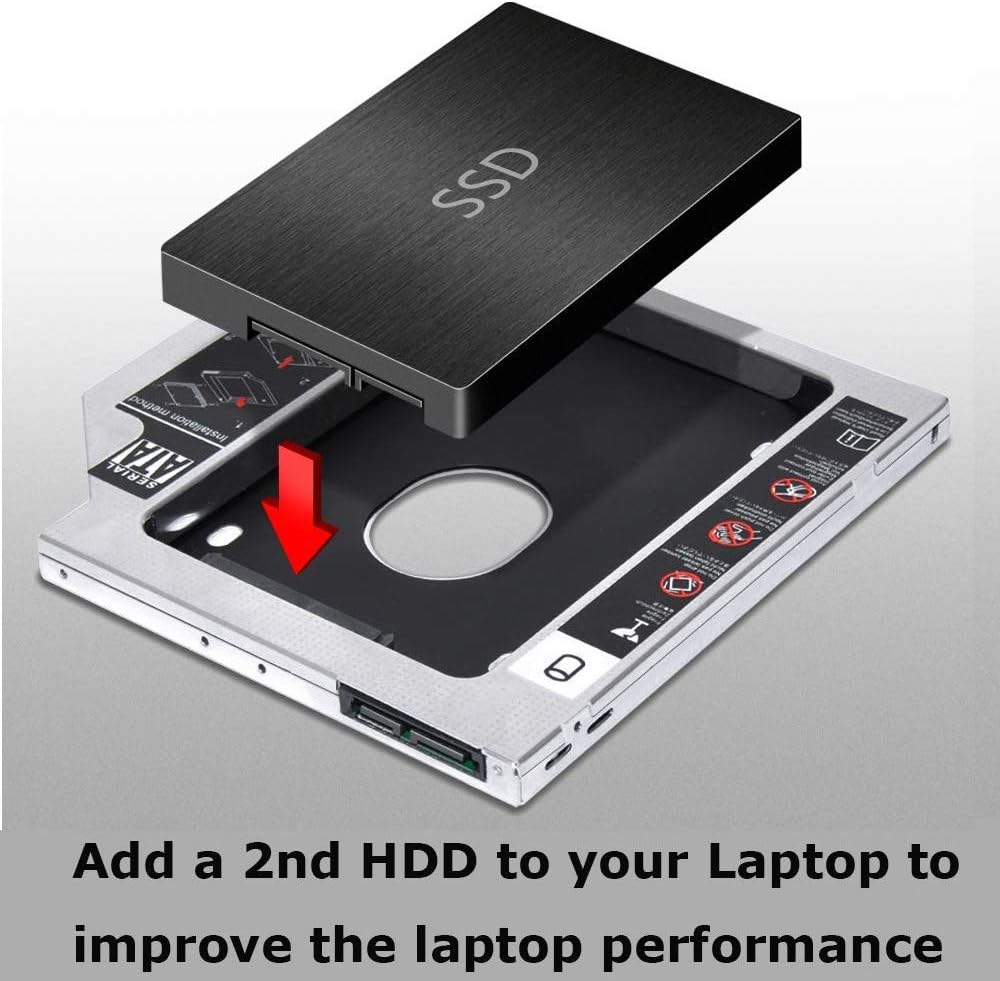 9.5mm Universal 2nd HDD/SSD Hard Drive Caddy For CD/DVD-ROM