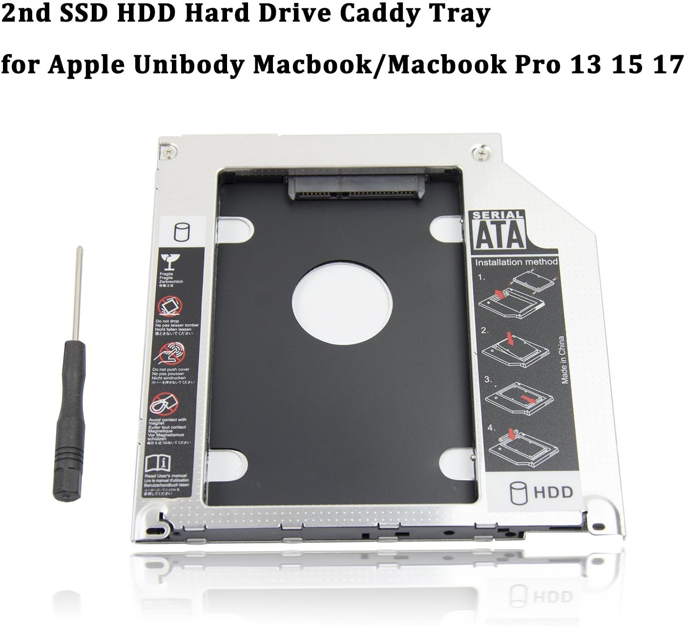 9.5mm Universal 2nd HDD/SSD Hard Drive Caddy For CD/DVD-ROM