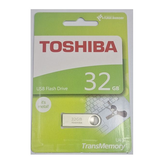 Toshiba Smart Flash Disk , 32GB , Metal 32 GB- Silver The Toshiba Trans Memory USB flash drive makes it simple to store media securely – with a design that's small in size, but big on storage .