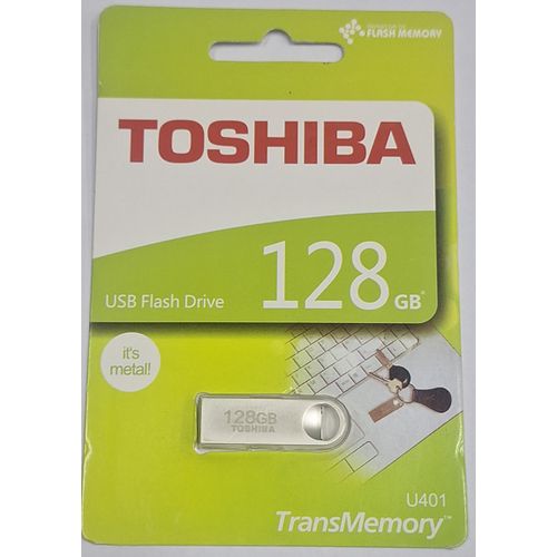 Toshiba Smart Flash Disk , 128GB , Metal 128 GB- Silver The Toshiba Trans Memory USB flash drive makes it simple to store media securely – with a design that's small in size, but big on storage .