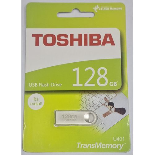 Toshiba Smart Flash Disk , 128GB , Metal 128 GB- Silver The Toshiba Trans Memory USB flash drive makes it simple to store media securely – with a design that's small in size, but big on storage .