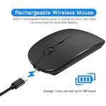 Brand New Rechargeable Wireless Mouse 2.4GHz Ultra Slim LONG LASTING BATTERY