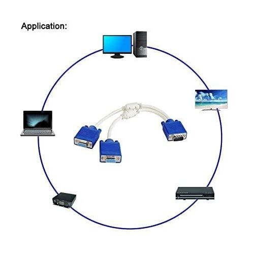 2 Port VGA Splitter With 1 VGA Input And 2 VGA Output very high quality durable and reliable -WITH WARRANT