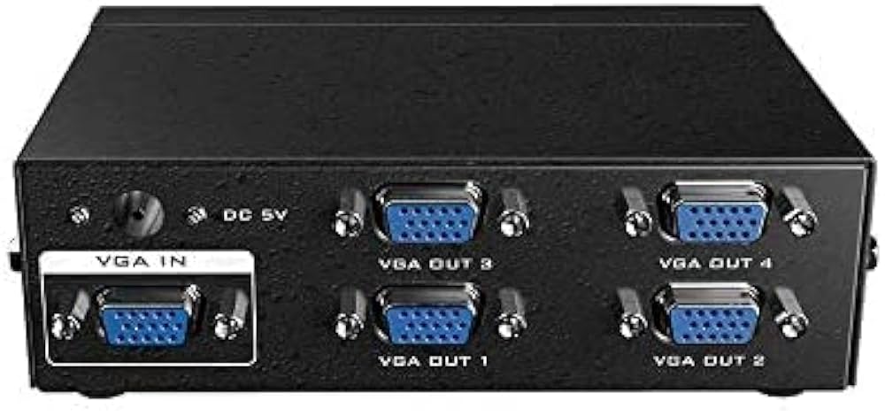 4 Port VGA Splitter with 1 VGA Input and 4 VGA Output very high quality durable and reliable -WITH WARRANT